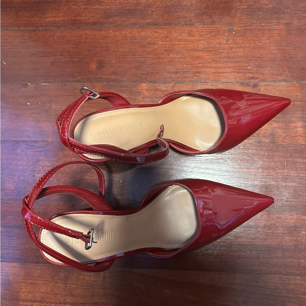 Steve Madden 9.5 “Mattea Wine Patent” 3.75” pointed heels